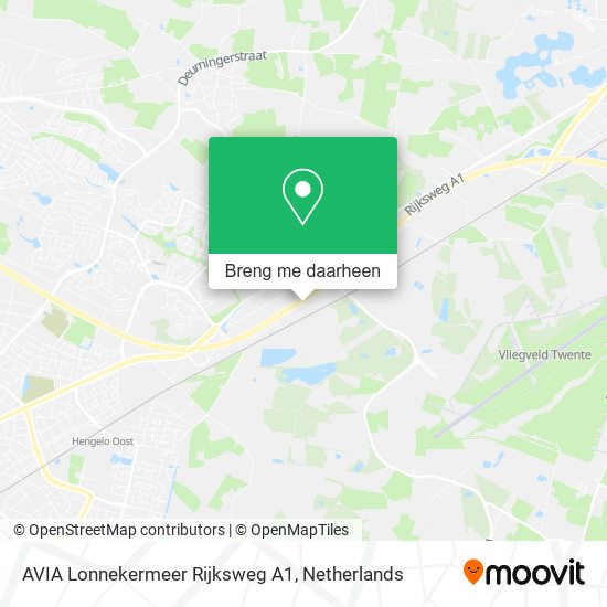 AVIA Lonnekermeer Rijksweg A1 kaart