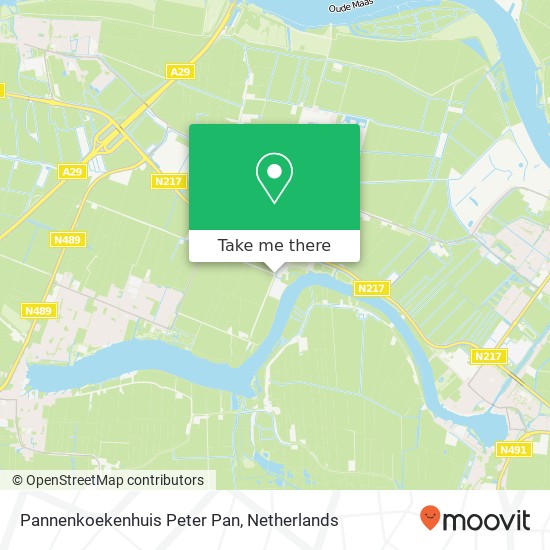 Pannenkoekenhuis Peter Pan, Vrouwe Huisjesweg kaart