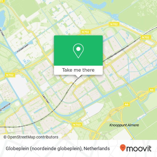 Globeplein (noordeinde globeplein), 1334 BR Almere-Buiten kaart