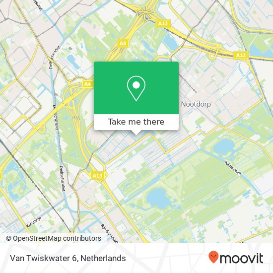 Van Twiskwater 6, 2497 ZW Den Haag kaart