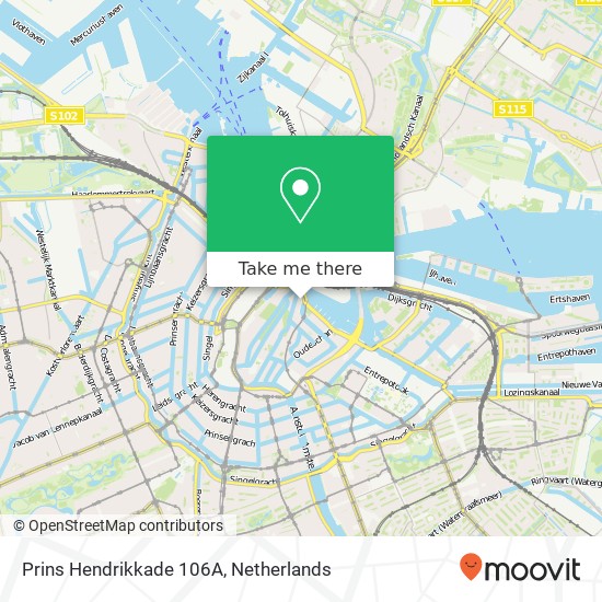 Prins Hendrikkade 106A, Prins Hendrikkade 106A, 1011 AJ Amsterdam, Nederland kaart