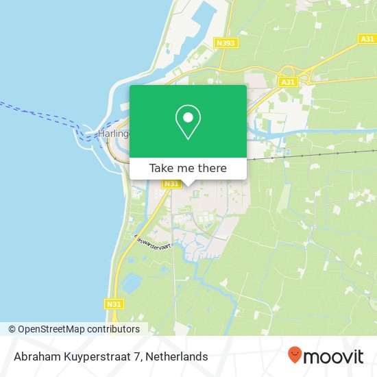 Abraham Kuyperstraat 7, 8862 VN Harlingen kaart