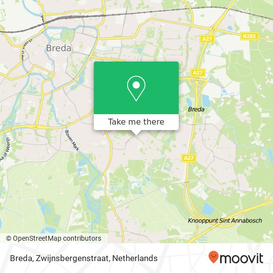 Breda, Zwijnsbergenstraat kaart