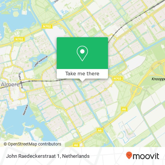 John Raedeckerstraat 1, 1328 AV Almere-Stad kaart