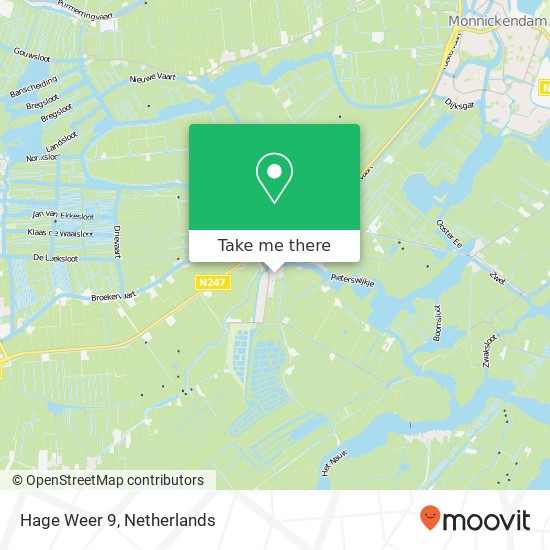 Hage Weer 9, 1151 EN Broek in Waterland kaart