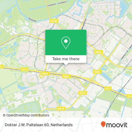 Dokter J.W. Paltelaan 60, 2712 RT Zoetermeer kaart