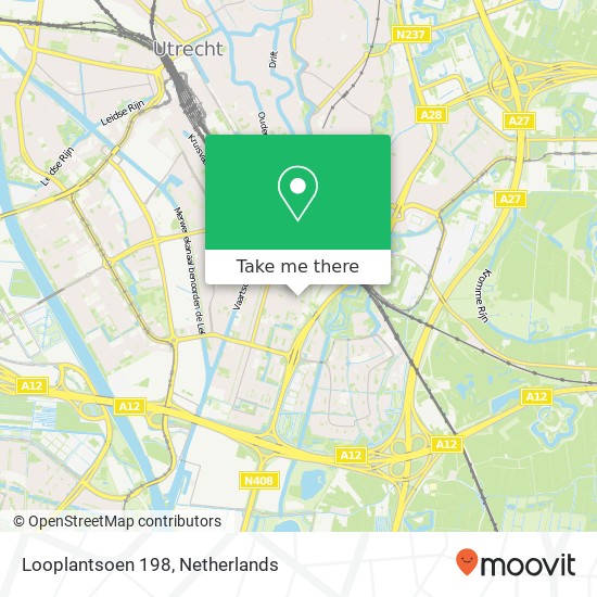 Looplantsoen 198, 3523 GZ Utrecht kaart