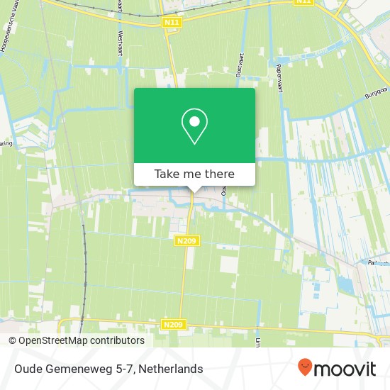 Oude Gemeneweg 5-7, Oude Gemeneweg 5-7, 2391 BE Hazerswoude-Dorp, Nederland kaart