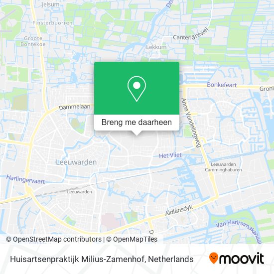 Huisartsenpraktijk Milius-Zamenhof kaart