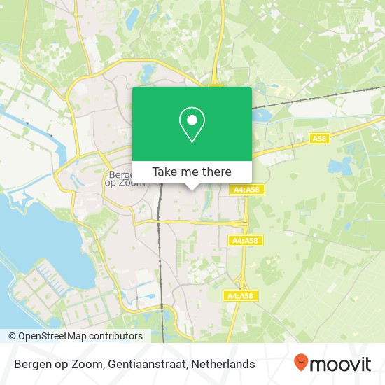 Bergen op Zoom, Gentiaanstraat kaart