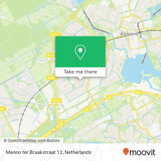 Menno ter Braakstraat 12, 1321 BN Almere-Stad kaart