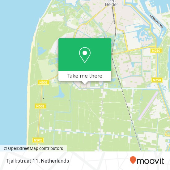 Tjalkstraat 11, 1784 RX Den Helder kaart