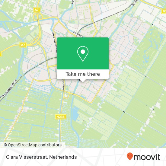 Clara Visserstraat, 1447 HD Purmerend kaart