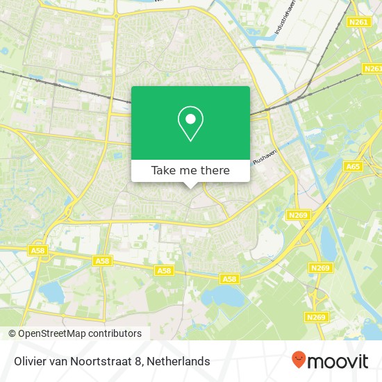 Olivier van Noortstraat 8, Olivier van Noortstraat 8, 5021 SM Tilburg, Nederland kaart