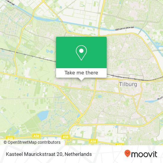 Kasteel Maurickstraat 20, 5037 HA Tilburg kaart