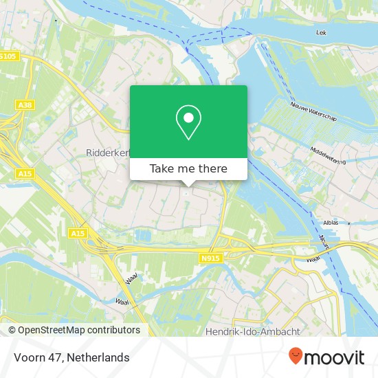 Voorn 47, Voorn 47, 2986 JA Ridderkerk, Nederland kaart
