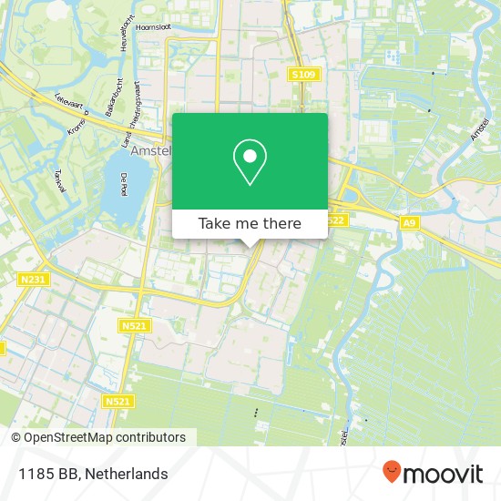 1185 BB, 1185 BB Amstelveen, Nederland kaart