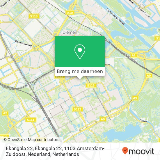 Ekangala 22, Ekangala 22, 1103 Amsterdam-Zuidoost, Nederland kaart