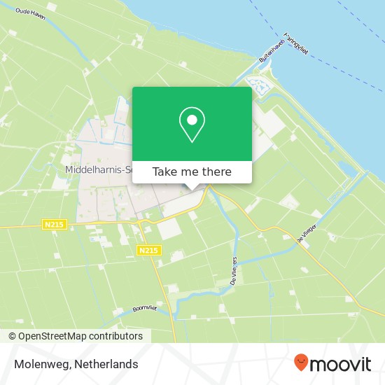 Molenweg, Molenweg, 3241 Middelharnis, Nederland kaart