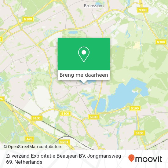 Zilverzand Exploitatie Beaujean BV, Jongmansweg 69 kaart