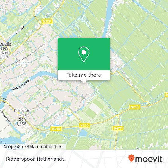 Ridderspoor, Ridderspoor, 2925 TB Krimpen aan den IJssel, Nederland kaart