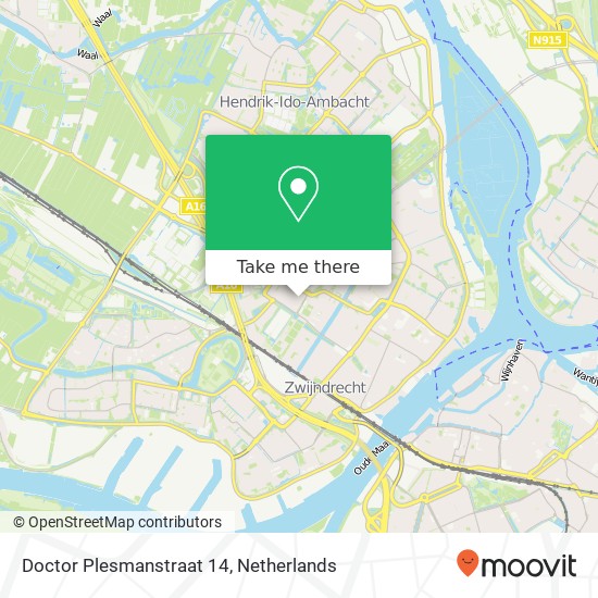 Doctor Plesmanstraat 14, 3331 KH Zwijndrecht kaart