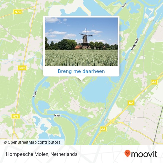 Hompesche Molen, Molendijk kaart