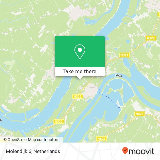 Molendijk 6, 6624 KC Heerewaarden kaart