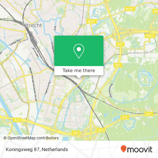 Koningsweg 87, Koningsweg 87, 3582 GC Utrecht, Nederland kaart