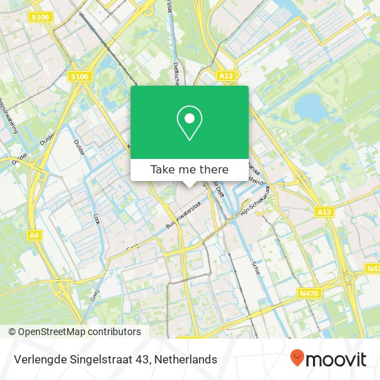 Verlengde Singelstraat 43, 2613 ES Delft kaart