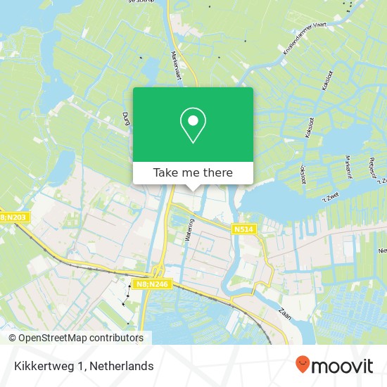 Kikkertweg 1, Kikkertweg 1, 1521 RE Wormerveer, Nederland kaart