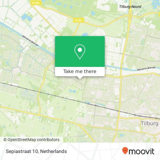Sepiastraat 10, 5044 JM Tilburg kaart