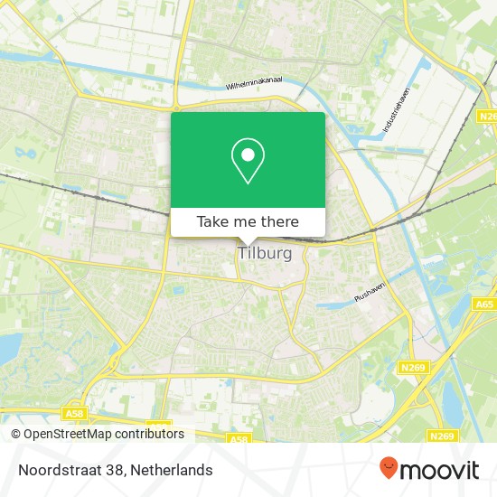 Noordstraat 38, 5038 EJ Tilburg kaart