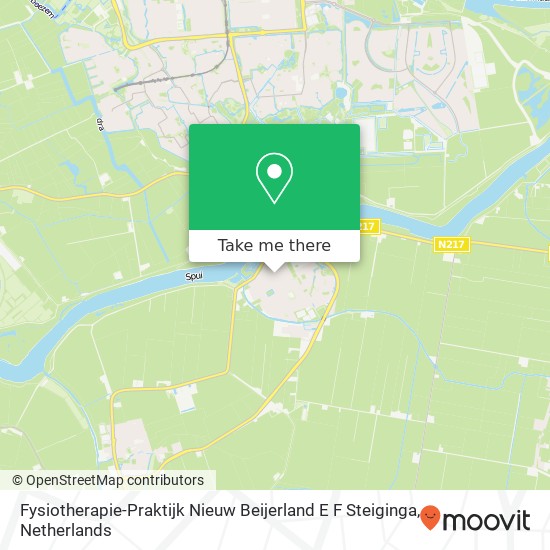 Fysiotherapie-Praktijk Nieuw Beijerland E F Steiginga, Bernhardstraat 1 kaart