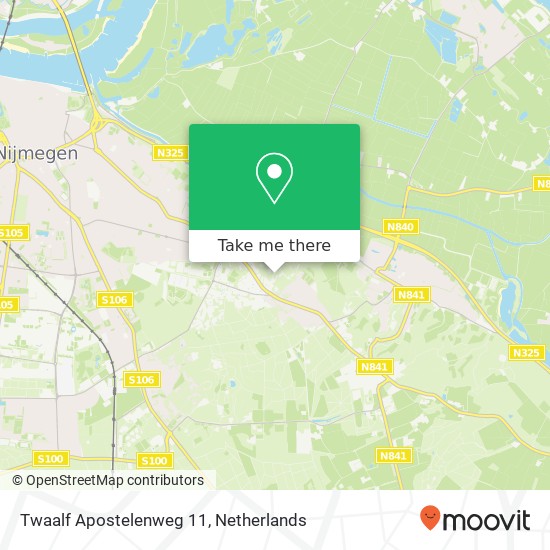 Twaalf Apostelenweg 11, 6523 LV Nijmegen kaart