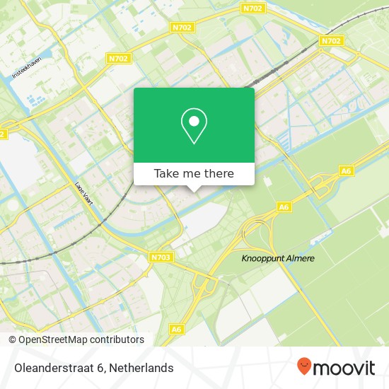 Oleanderstraat 6, 1338 WL Almere-Buiten kaart