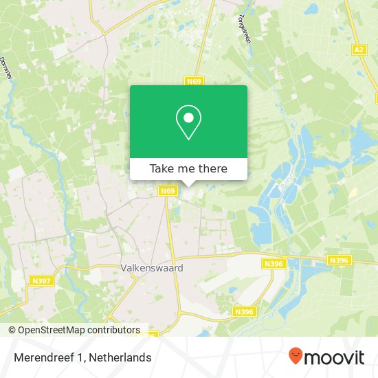 Merendreef 1, Merendreef 1, 5553 CC Valkenswaard, Nederland kaart