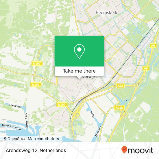 Arendsweg 12, 1944 JE Beverwijk kaart