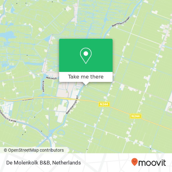 De Molenkolk B&B kaart