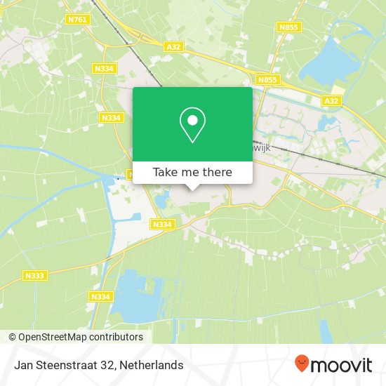 Jan Steenstraat 32, 8331 RT Steenwijk kaart