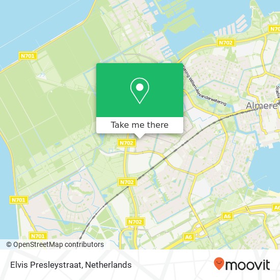 Elvis Presleystraat, 1311 JV Almere-Stad kaart