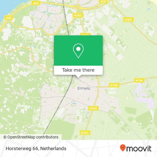 Horsterweg 66, 3851 PL Ermelo kaart