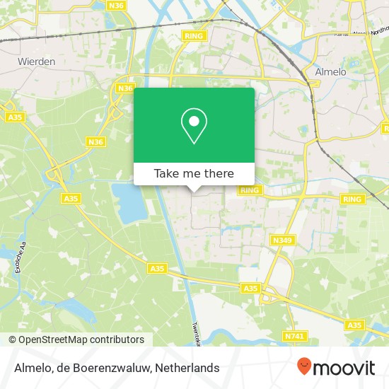 Almelo, de Boerenzwaluw kaart