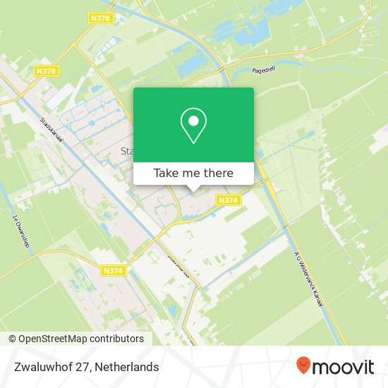 Zwaluwhof 27, 9502 TT Stadskanaal kaart