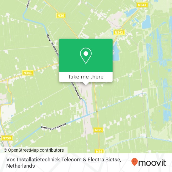 Vos Installatietechniek Telecom & Electra Sietse, Zonnedauwstraat 17 kaart
