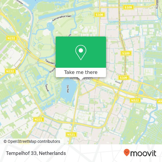 Tempelhof 33, 1182 JP Amstelveen kaart