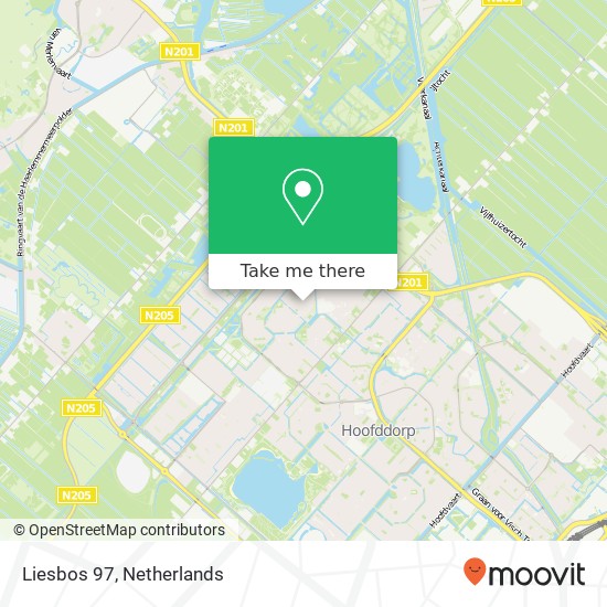 Liesbos 97, 2134 SG Hoofddorp kaart