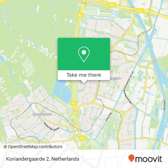 Koriandergaarde 2, 3436 HD Nieuwegein kaart