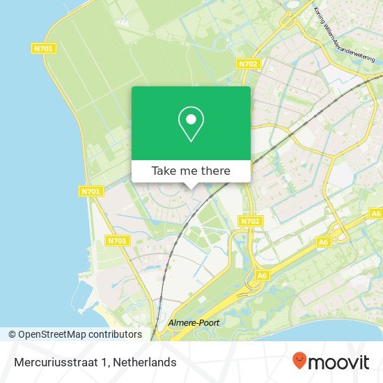Mercuriusstraat 1, 1363 ZB Almere-Stad kaart