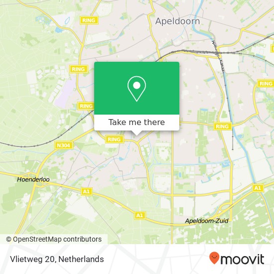 Vlietweg 20, 7335 JE Apeldoorn kaart